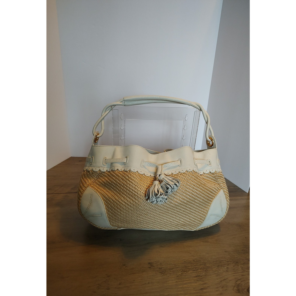 Cole Haan Womens Handbag Shoulder Bag Tan And White 90’s Vibes READ DESCRIPTION